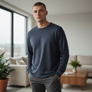 Apt. 9 Men's Dark Blue Long Sleeve Shirt